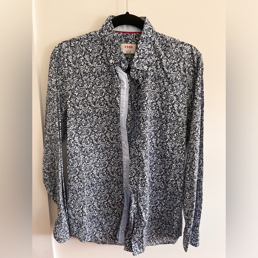 Floral blue dress shirt, by Verri